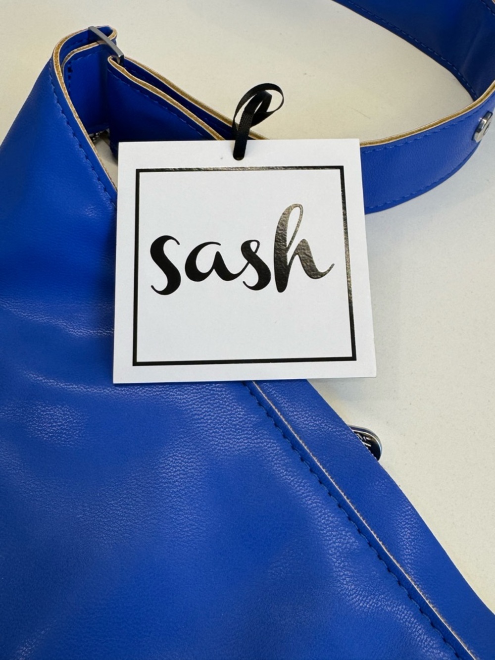 Sash Bag Fringe Vibrant Blue Faux Leather Crossbody Purse - Picture 3 of 6
